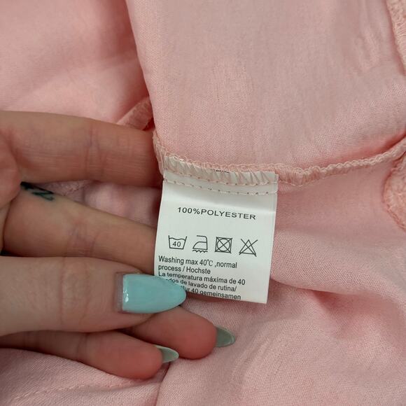 Aimage Light Pink Textured Dot Sleeveless Dress With Pockets M - Picture 6 of 6